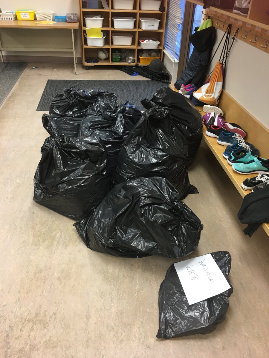 KanakaSD42's tweet photo. Earlier this week prepping for the #garbageaudit Where's the garbage for 600+ students? Already on track for #SavingEnergy with @SD42Energy #SD42EnergyChallenge Say NO to garbage. https://t.co/7xrujmbkoi