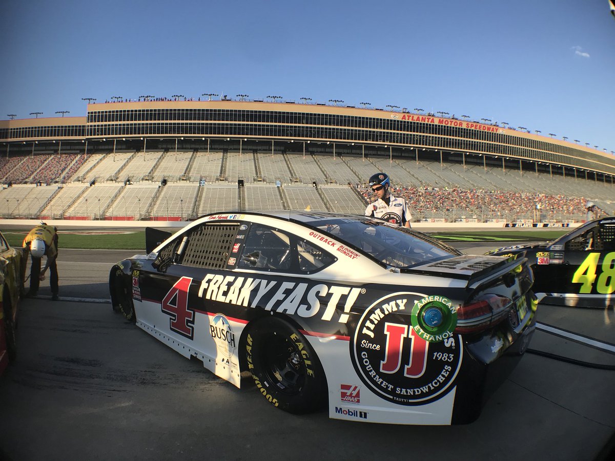 HaasFactoryTeam's tweet photo. Qualifying Round 2: 

P1: @KevinHarvick 
P5: @KurtBusch 
P9: @Aric_Almirola 
P10: @ClintBowyer https://t.co/3xZf1FDJuf
