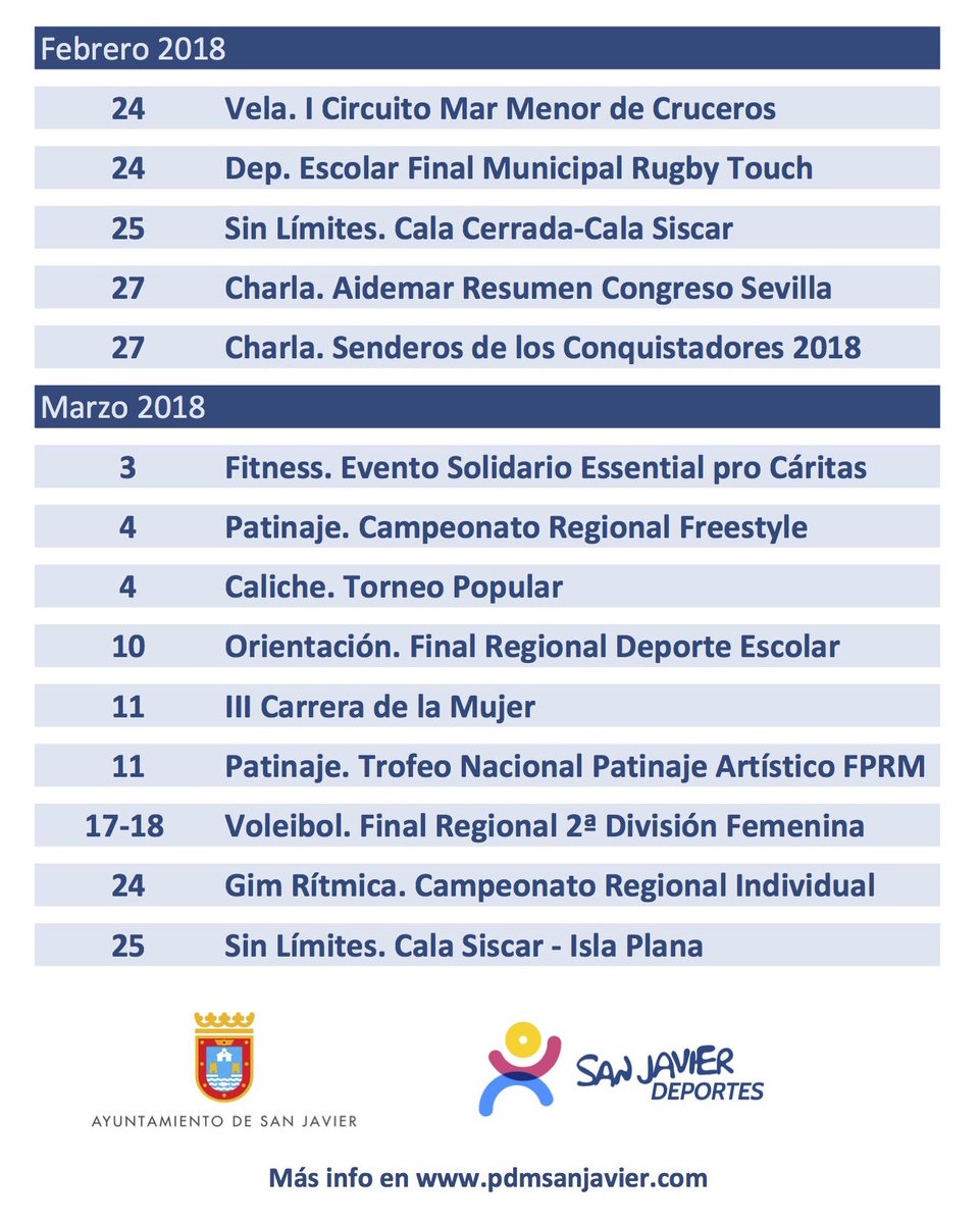 Agenda finde y próximos eventos