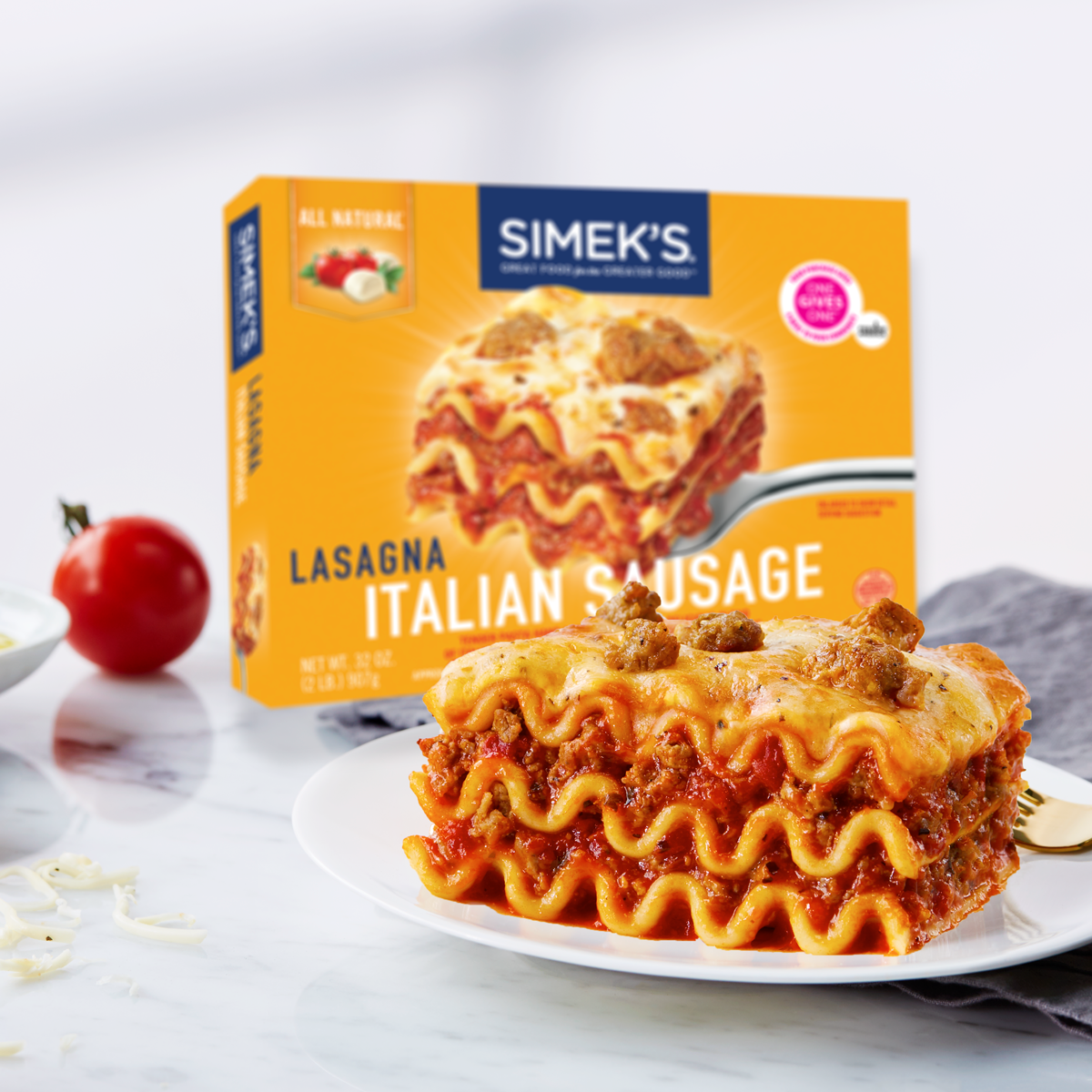 jewelosco's tweet photo. New @ Jewel-Osco...@simeksfood All Natural Lasagna! Itβs Great Food for the Greater Goodβ€οΈ Free from preservatives, artificial colors and flavors, plus for every product purchased a meal is donated to local Chicago Food Banks*. #SIMEKS #OneGivesOne https://t.co/Xd0Chrf2SX