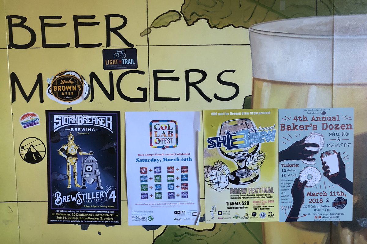 PDX ftw! 4 4th annual beerfests within a fortnight. <a href="/StormBreakerPDX/">StormBreaker Brewing</a> #BrewstilleryFest, <a href="/BaseCampBrewing/">Base Camp Brewing Co</a> #Collabofest, #SheBrew &amp; of course the #doughnut one. 🍺 ☕️ 🍩 &amp; more 🍻 (cheers <a href="/TheBeermongers/">The BeerMongers</a>)