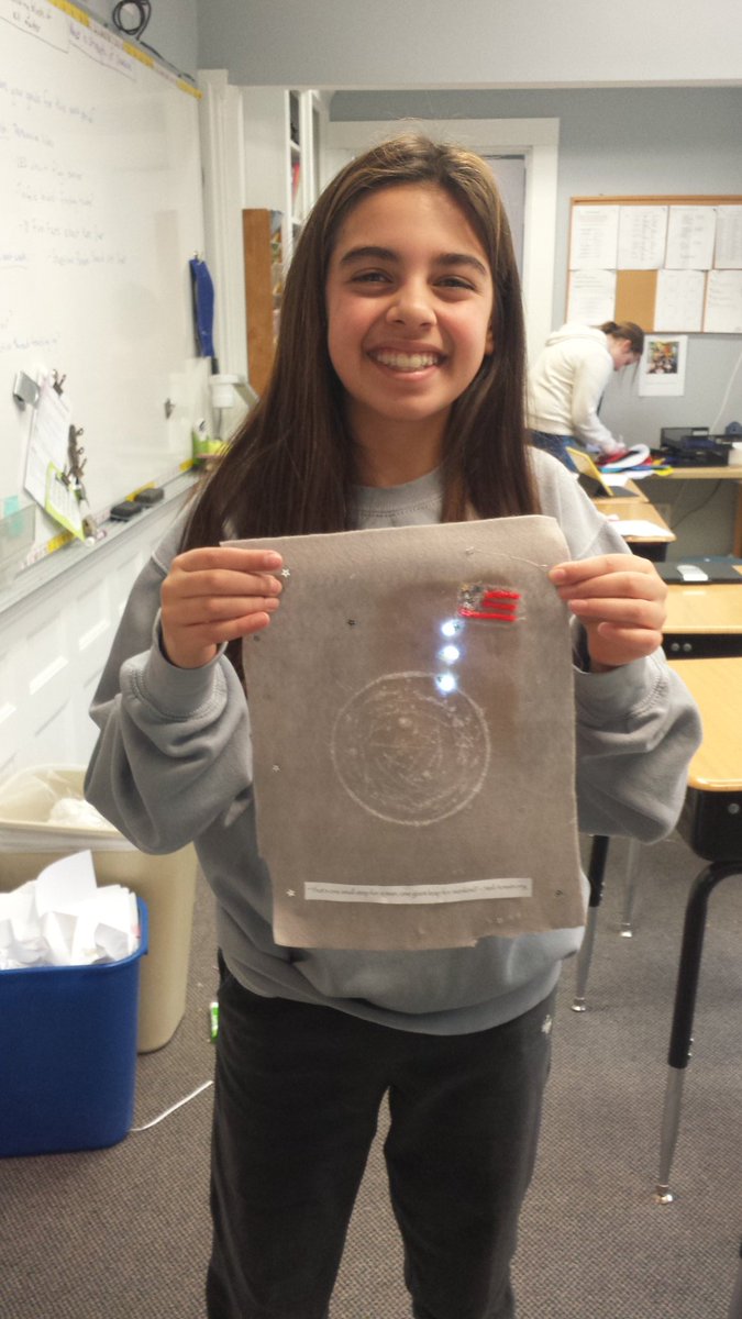 nikkikatkins's tweet image. &quot;That&apos;s one small step for man, one giant leap for mankind&quot; -  Neil Armstrong&apos;s famous words adorn one student&apos;s &quot;hero constellation banner&quot; for Mars colonization @brimmerandmay. #Earth&apos;sheroes #LEDcircuits