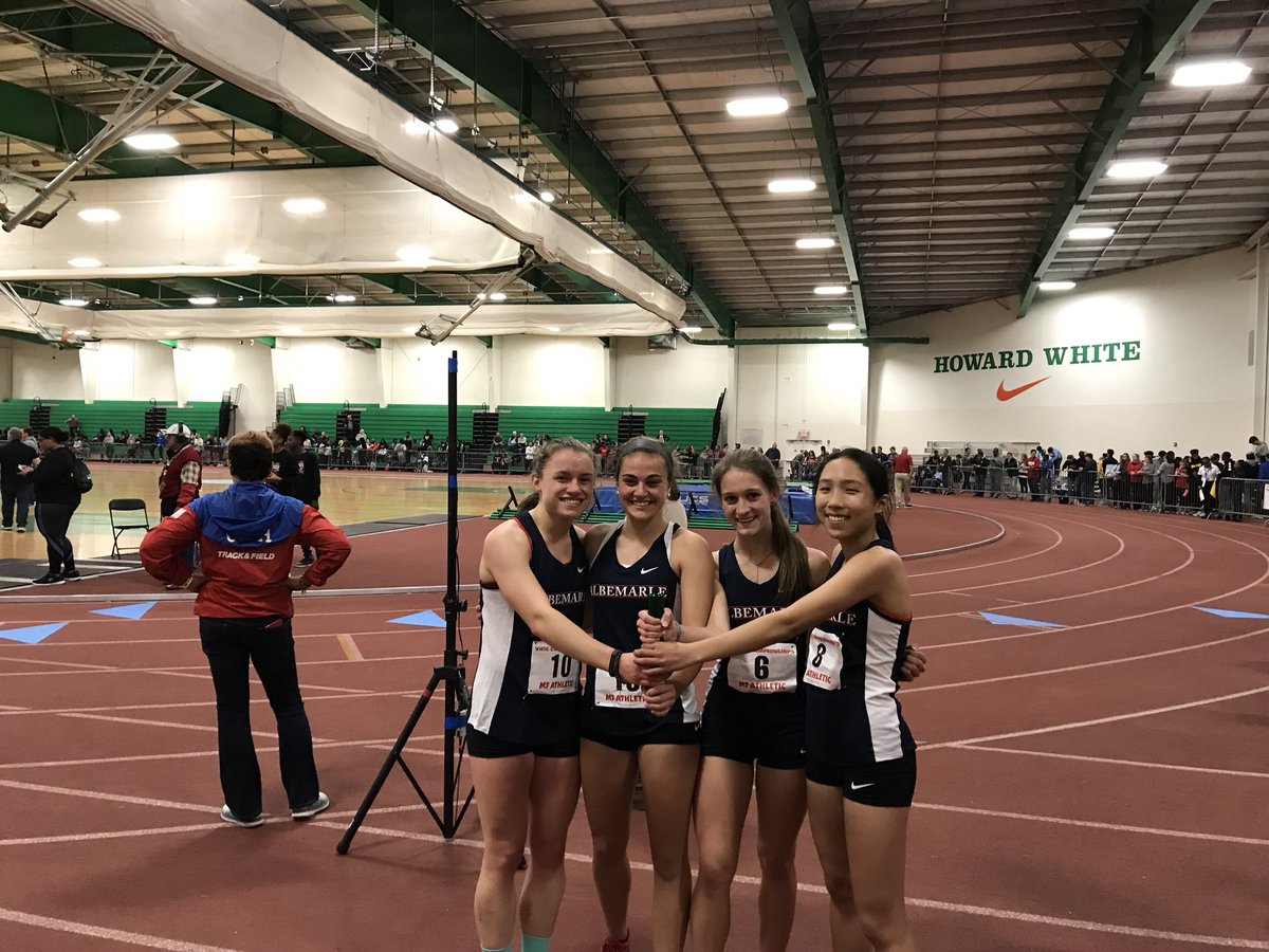 Say hello to your 4x8 5A State Champs!  New indoor school record and new meet record!  9:27!!  Rachel Lloyd, Gracie Williams, Ryann Helmers, and Natalie Li!  @milestatdotcom <a href="/AHSPatriotPride/">Patriot Pride</a> <a href="/scrimmageplay/">scrimmageplay</a>
