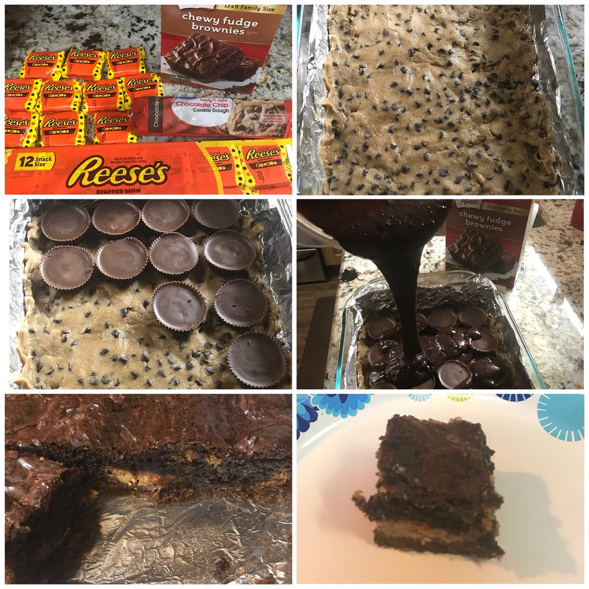 Go ahead...get it started...THIS IS AWESOME...THIS IS AWESOME... THEY ARE!!!!! Chocolate Chip Peanut Butter Cup Brownies!!!! 😎