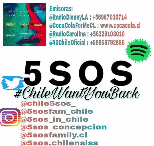 5SOSUp_Chile's tweet photo. @5SOS Chile loves you ♡
We are promoting in Radios  
#CHILEWANTYOUBACK https://t.co/nUjdxRHsiI