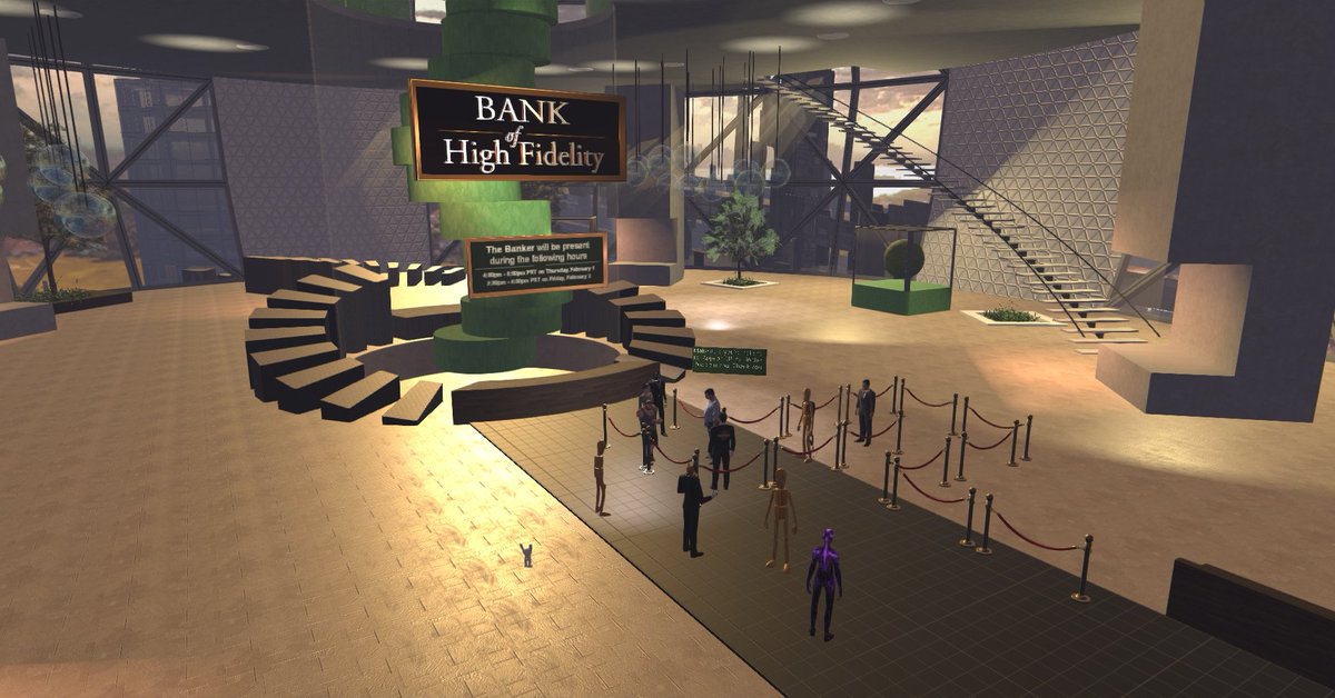 HighFidelityXR's tweet photo. Hey, did you get your HFC yet? If you haven't already, come to BankofHighFidelity in-world right now to claim it! Read more here: https://t.co/Dy76HRPqLm https://t.co/UBFByIJVtE