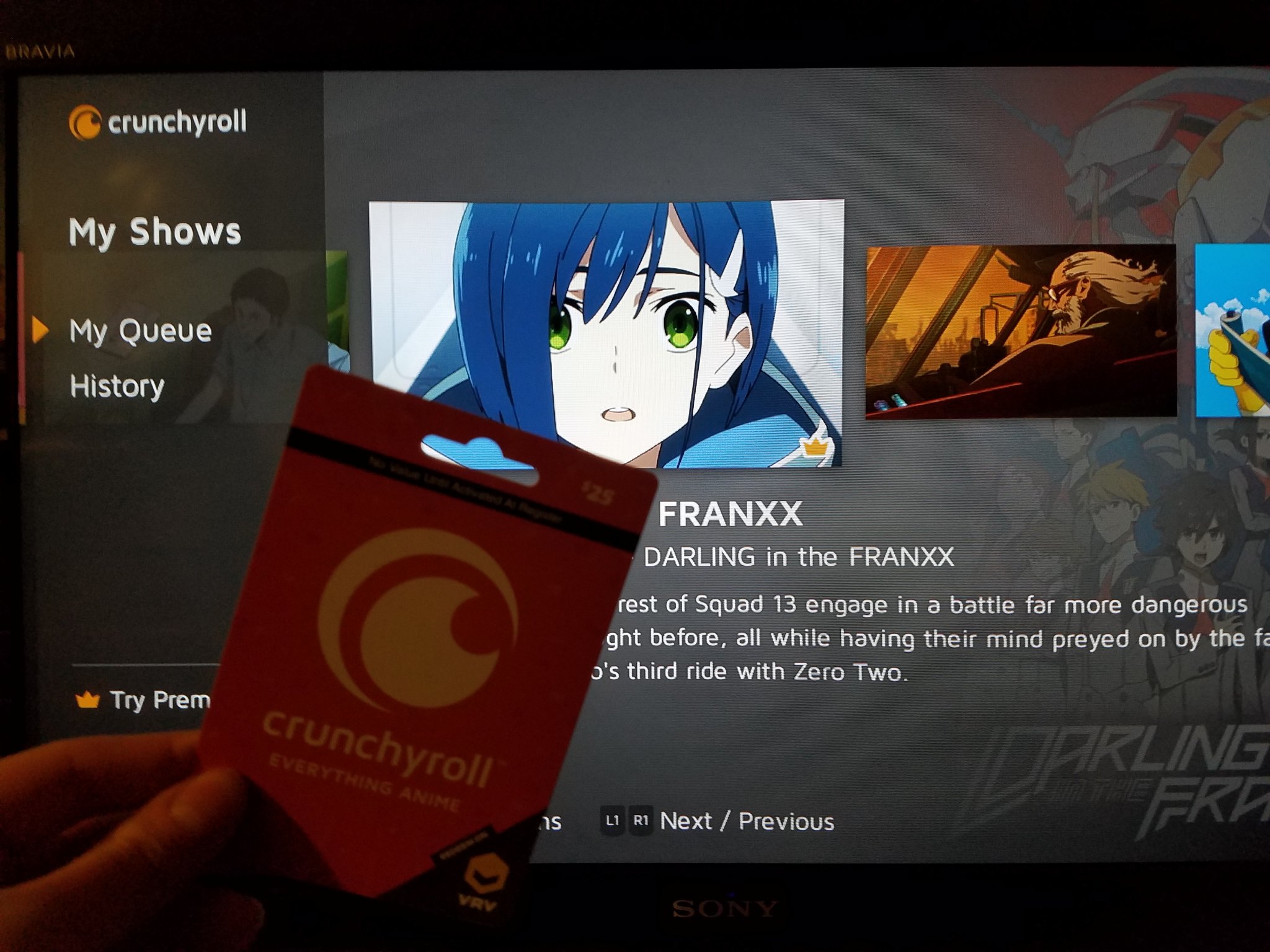 Graph🐶👉🐄 on "@Crunchyroll Hi, I view Crunchyroll on my ps4 and this card to go premium, but does I have to use the separate VRV app (along with