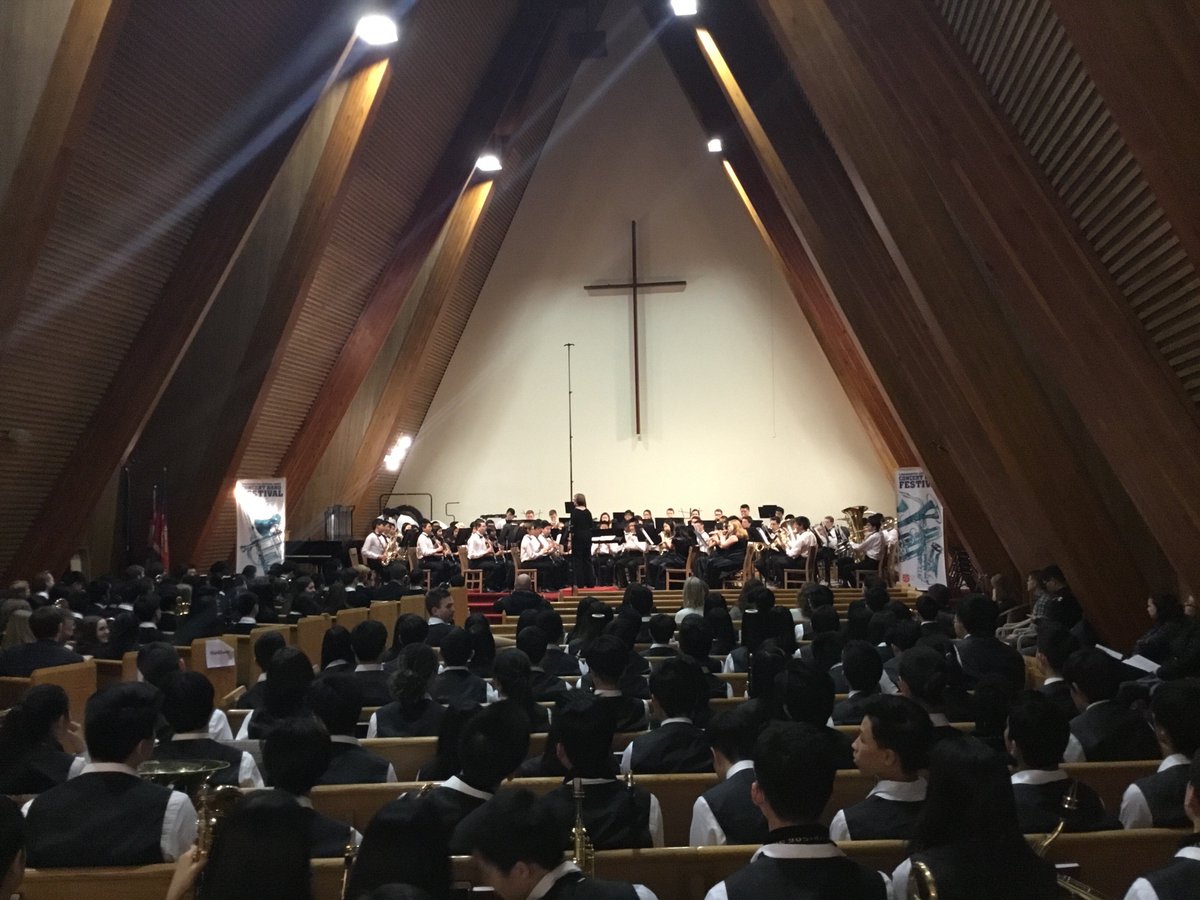 ycb_sa's tweet photo. After some quick turnaround, our next group will be The Woodlands School Senior Concert Band from Mississauga. They are under the direction of Cathie Koehnen. #YCBandfest https://t.co/ZFJuonPlJ2