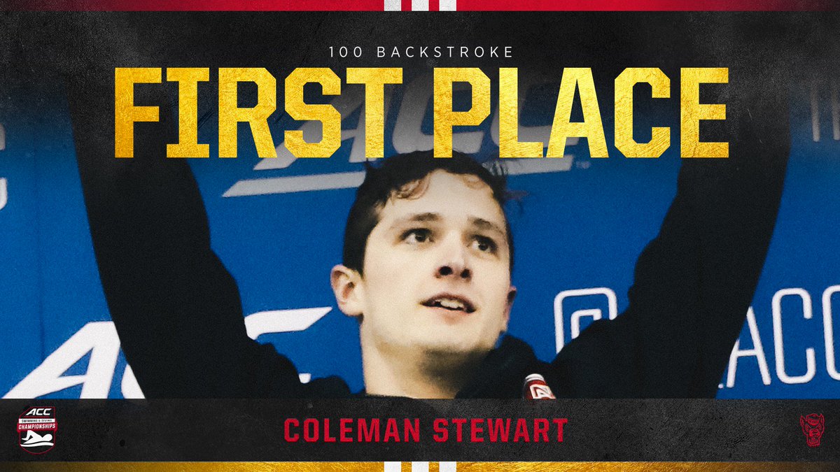 packswimdive's tweet photo. 🔥🔥With a time of 44.54, Coleman Stewart (@cstew180) sets a new school, conference, meet and pool record to take first in the 100 backstroke! 🔥🔥

#STATEment 🐺🐾🥇 https://t.co/W15YQOLs7H