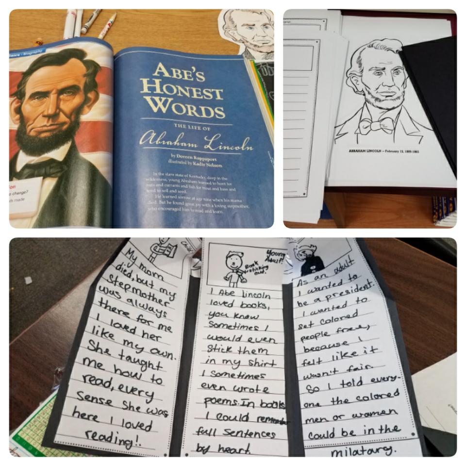 Ysanchezteacher's tweet photo. Students wrote from the pt. Of view of Pres. Lincoln through out his life. #teacher #mcgrawhillpublishing #PresidentsDay2018 https://t.co/D6piOOiPZC