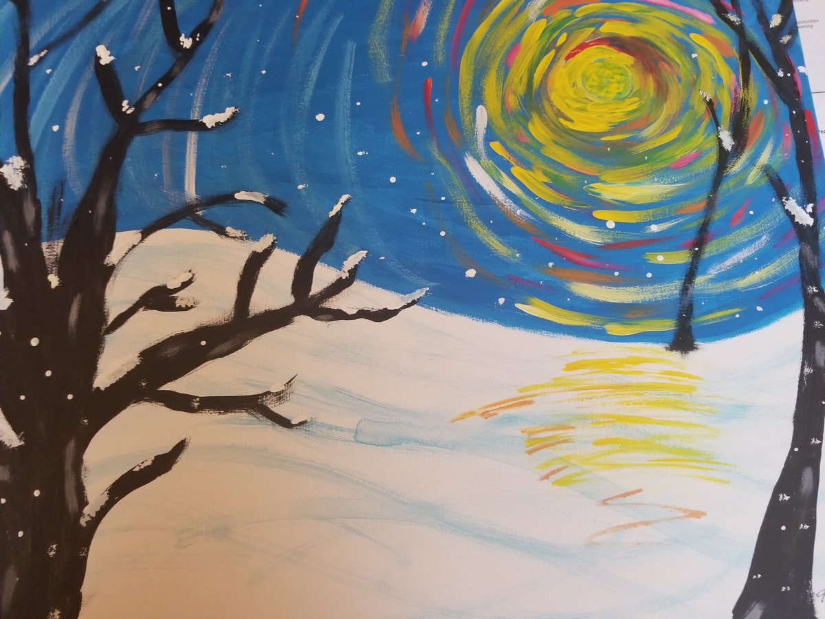 Best day of the year..."Cocoa and Canvas." Painting with my students.