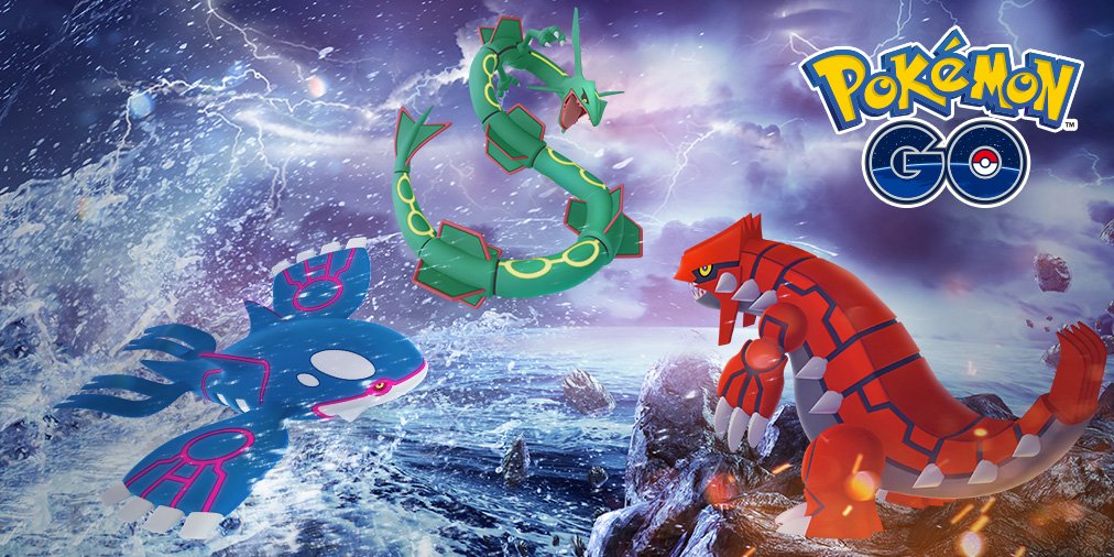 ポケモン公式ツイッター ポケモン Go で ホウエン地方の伝説のポケモン カイオーガ グラードンがレイドバトルに再登場 レックウザと共に超古代ポケモンと呼ばれる3匹が揃い踏みするこのチャンスをお見逃しなく T Co Qokninwtq1 ポケモン