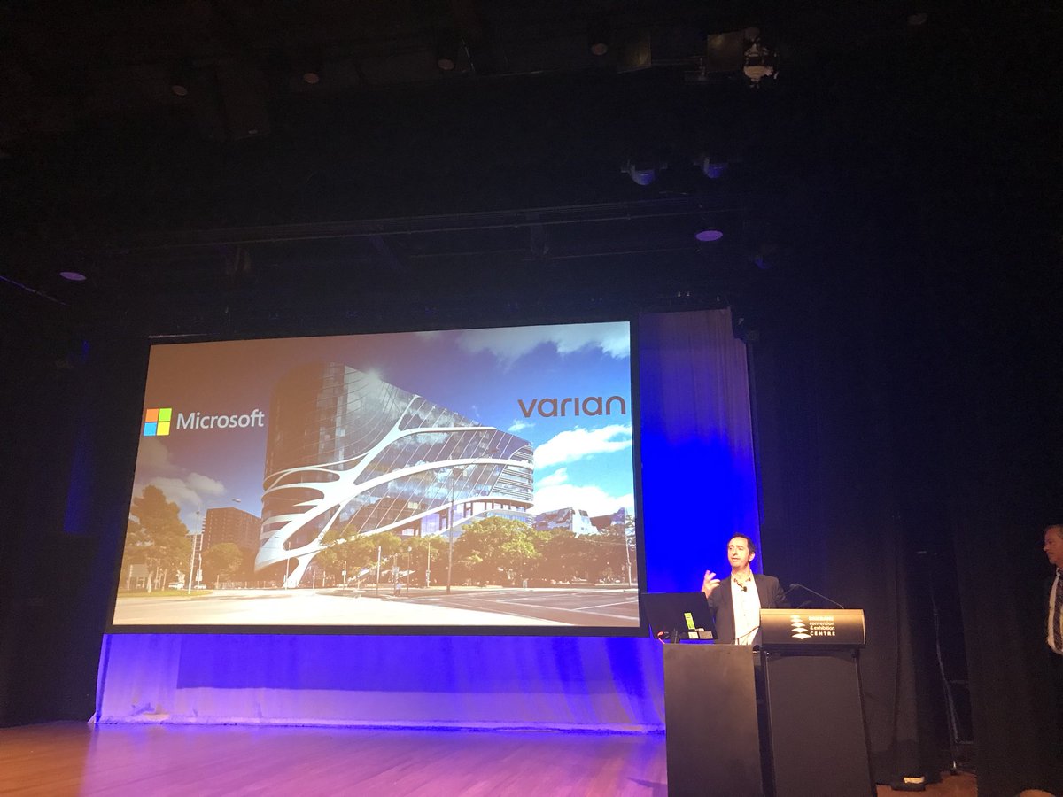Thank you Dr Nic Woods for sharing some of @MicrosoftAU latest innovations in health IT. #Oncsummit18 #varian