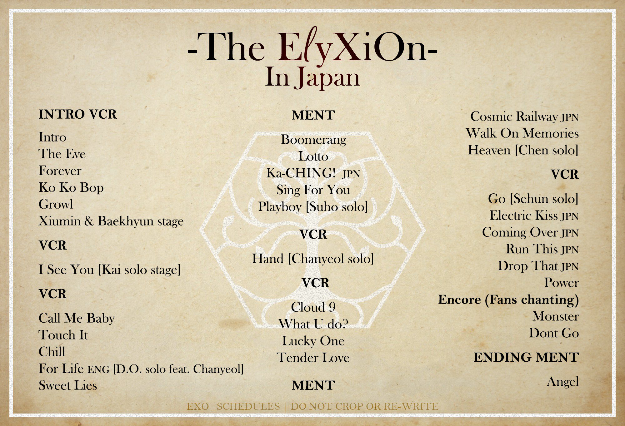 EXO SCHEDULE on Twitter "EXO 4 The ElyXiOn in JAPAN