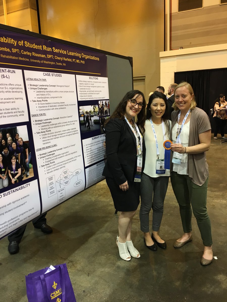 🥇🥈🥉  At the Expo today giving ribbons to a couple award winning posters representing social responsibility! 🥇🥈🥉  <a href="/APTAcsm/">#APTACSM</a> #globalhealth