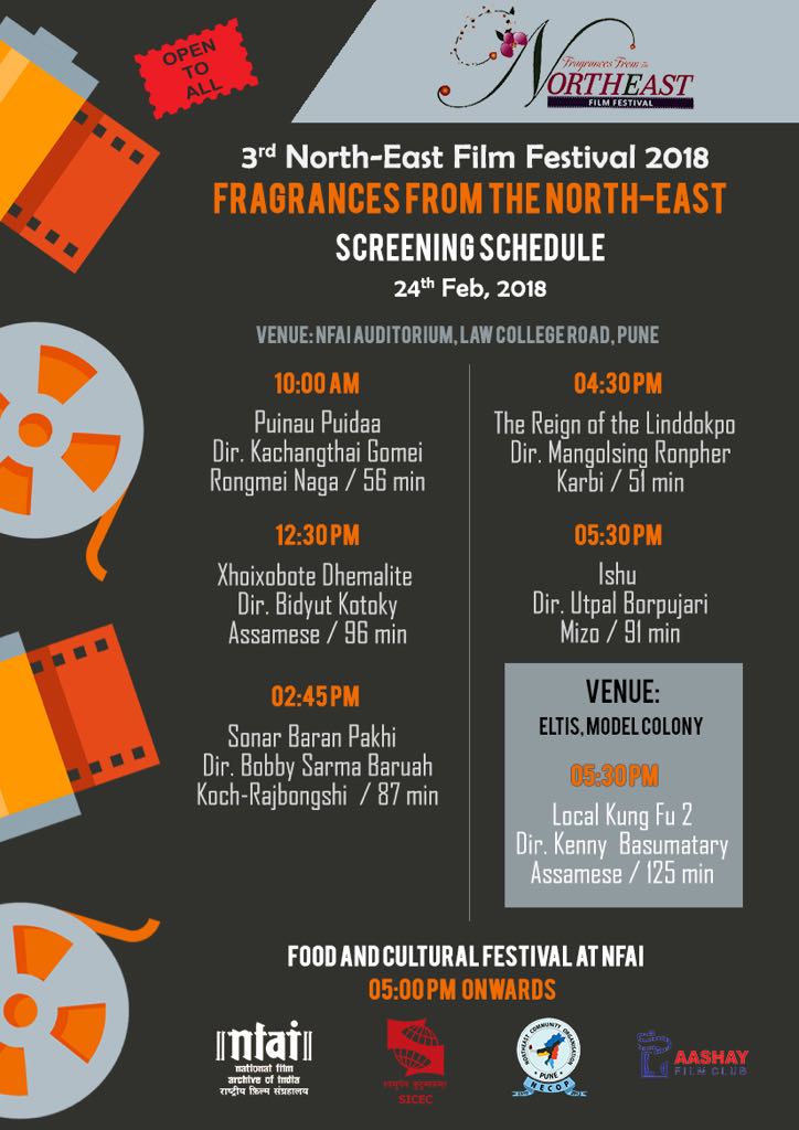 NFAIOfficial's tweet photo. Here's today's schedule for the #NorthEastFilmFestival at NFAI! #NEFF2018 https://t.co/jwbIVtzqKs