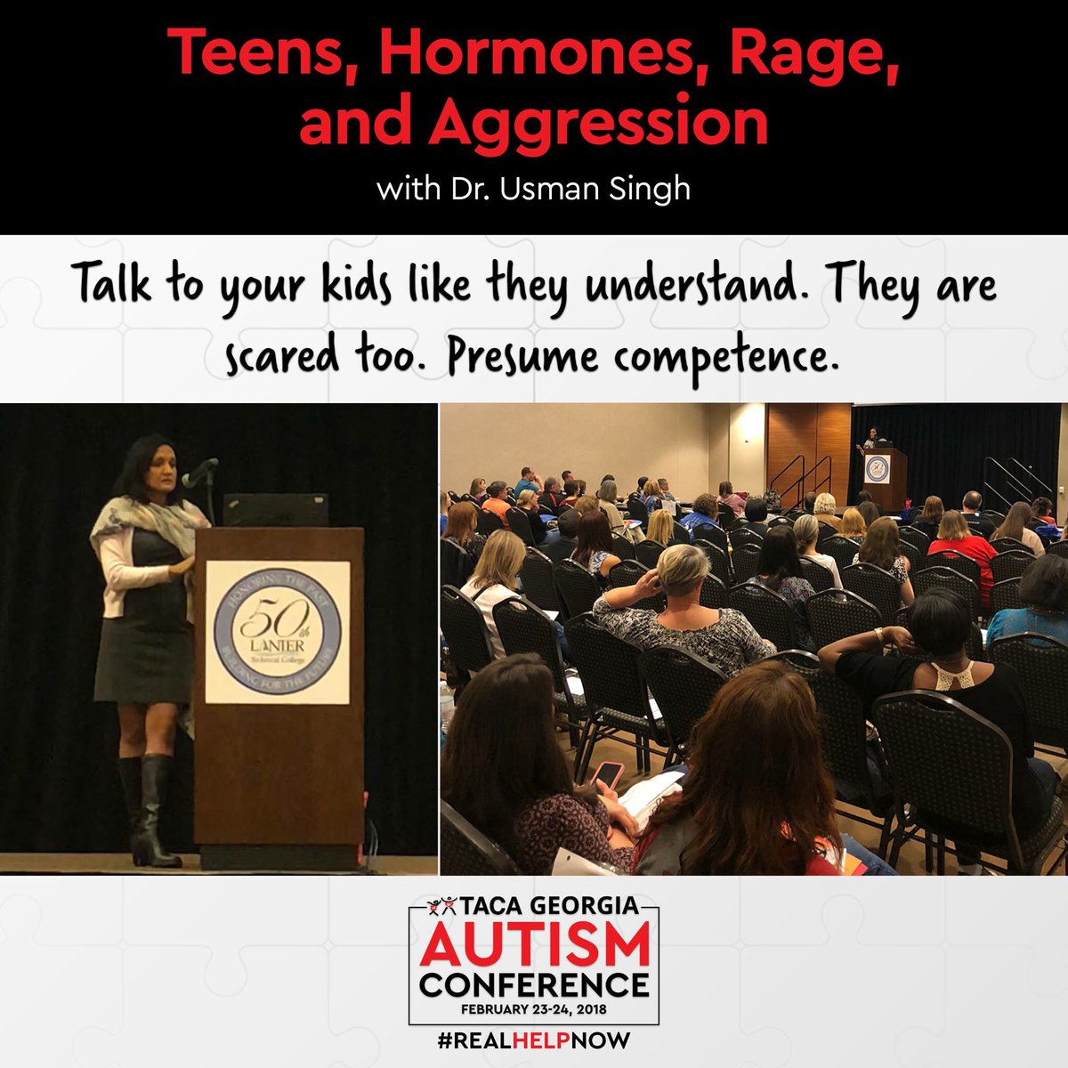 TACAfoundation's tweet image. Such an important reminder from Dr. Usman Singh from this evening. 

#TACAGeorgiaAutismConference
#RealHelpNow #autism

Onsite Registration will be available if you'd like to join us tomorrow.  Click here for details and schedule:
➡️tacanow.org/taca-georgia-r…