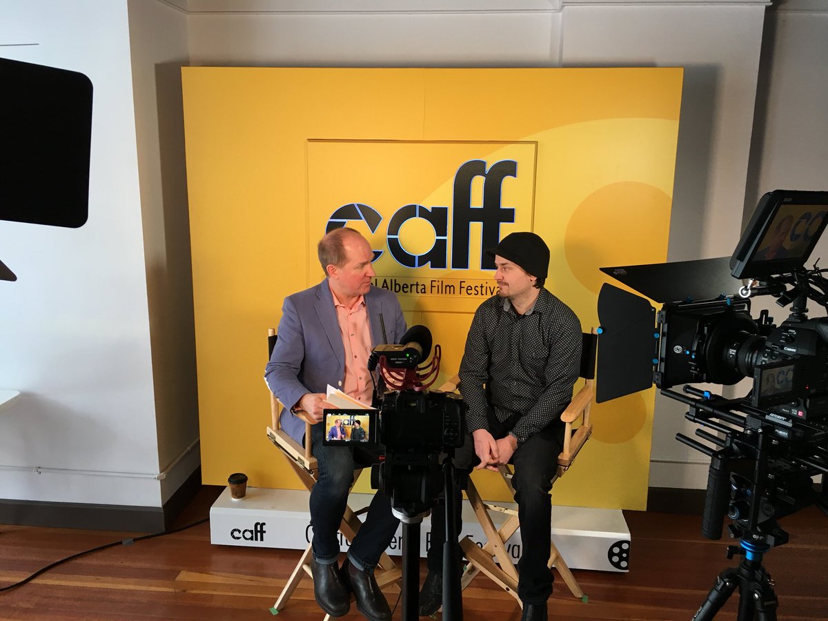 I Phub You Actor @AJPahlke66 being interviewed about the film at @cafilmfest #albertafilm #storyhive