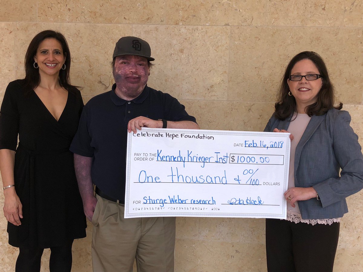 PSiege1's tweet photo. @celebratehopefd @AlDeCesaris @KennedyKrieger #SturgeWeberAwareness #SturgeWeberSyndrome October's Fundraising Results! $1000 for the Hunter Nelson Sturge-Weber Center https://t.co/vjuT03OXAS