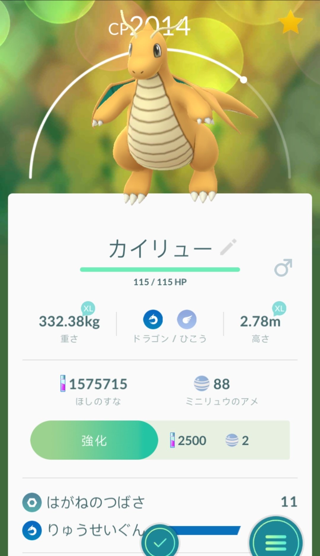 たかさおじさん 温存してたxlミニリュウを進化 通常カイリュー2 2m Xlカイリュー 2 78m りゅうせいぐん T Co Zvykrbkolg Twitter