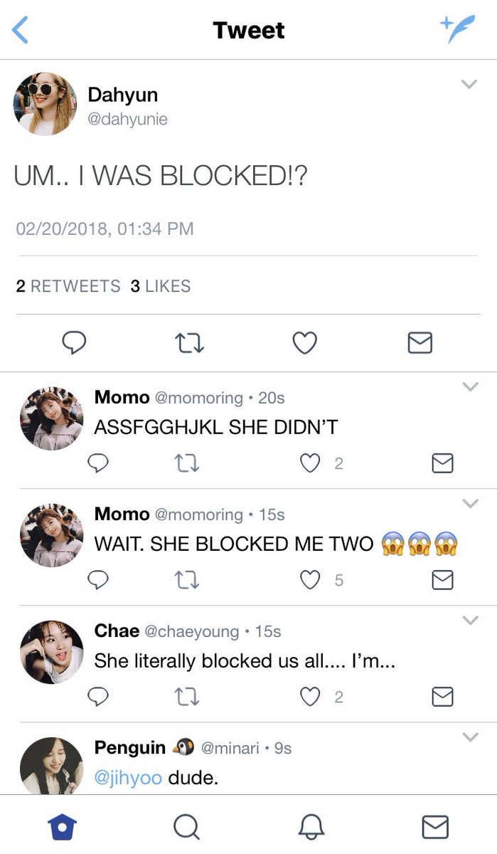 「ɪ ᴡᴀs ʙʟᴏᴄᴋᴇᴅ!?」“𝚜𝚑𝚎 𝚠𝚊𝚜 𝚢𝚘𝚞𝚛 𝚍𝚛𝚊𝚖𝚊 𝚚𝚞𝚎𝚎𝚗”“@𝚓𝚒𝚑𝚢𝚘𝚘 𝙱𝚕𝚘𝚌𝚔𝚎𝚍*”