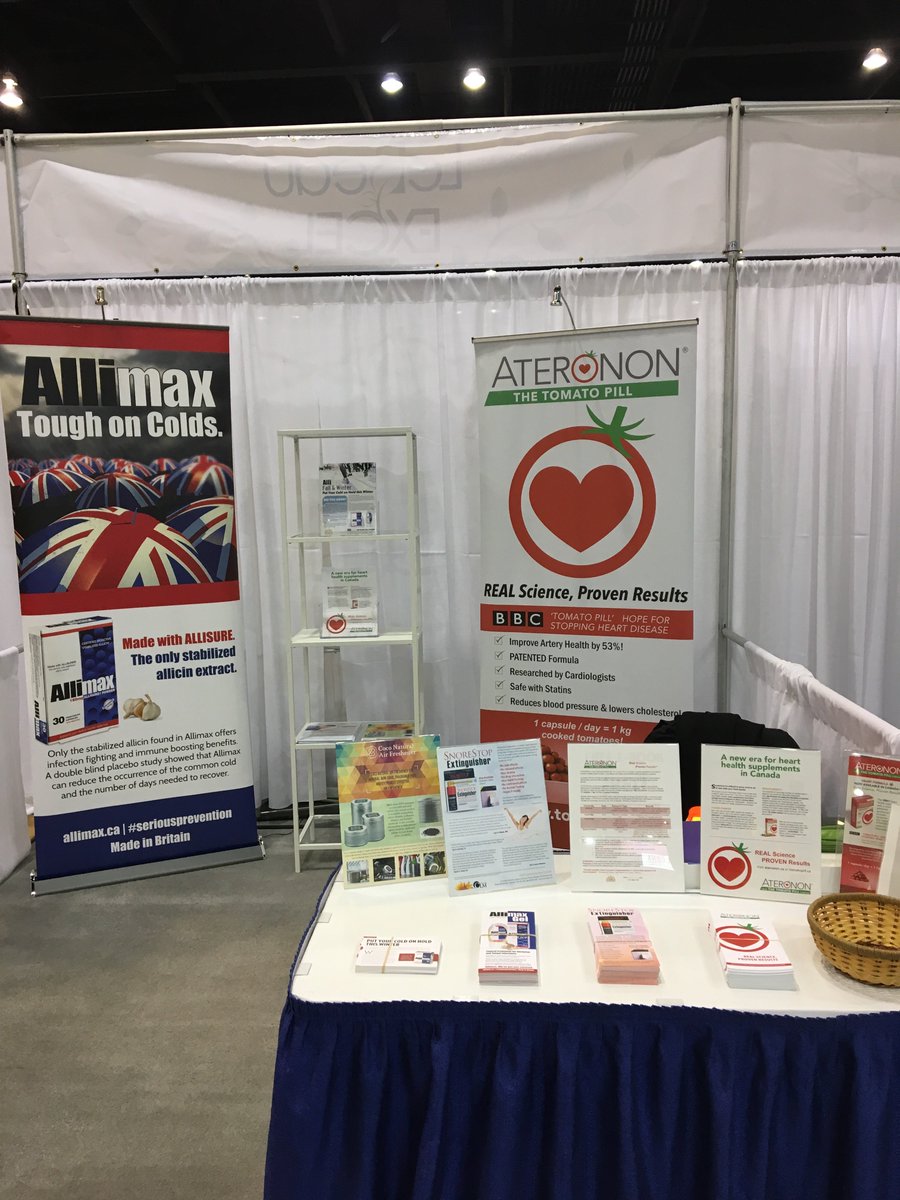 ClmHealth's tweet photo. Ready for tmrw! Booth 612 is the place you want to be! #Allimax & #TheTomatoPill @cdnhealthfood #CHFAwest2018 https://t.co/XlumOaWMK5