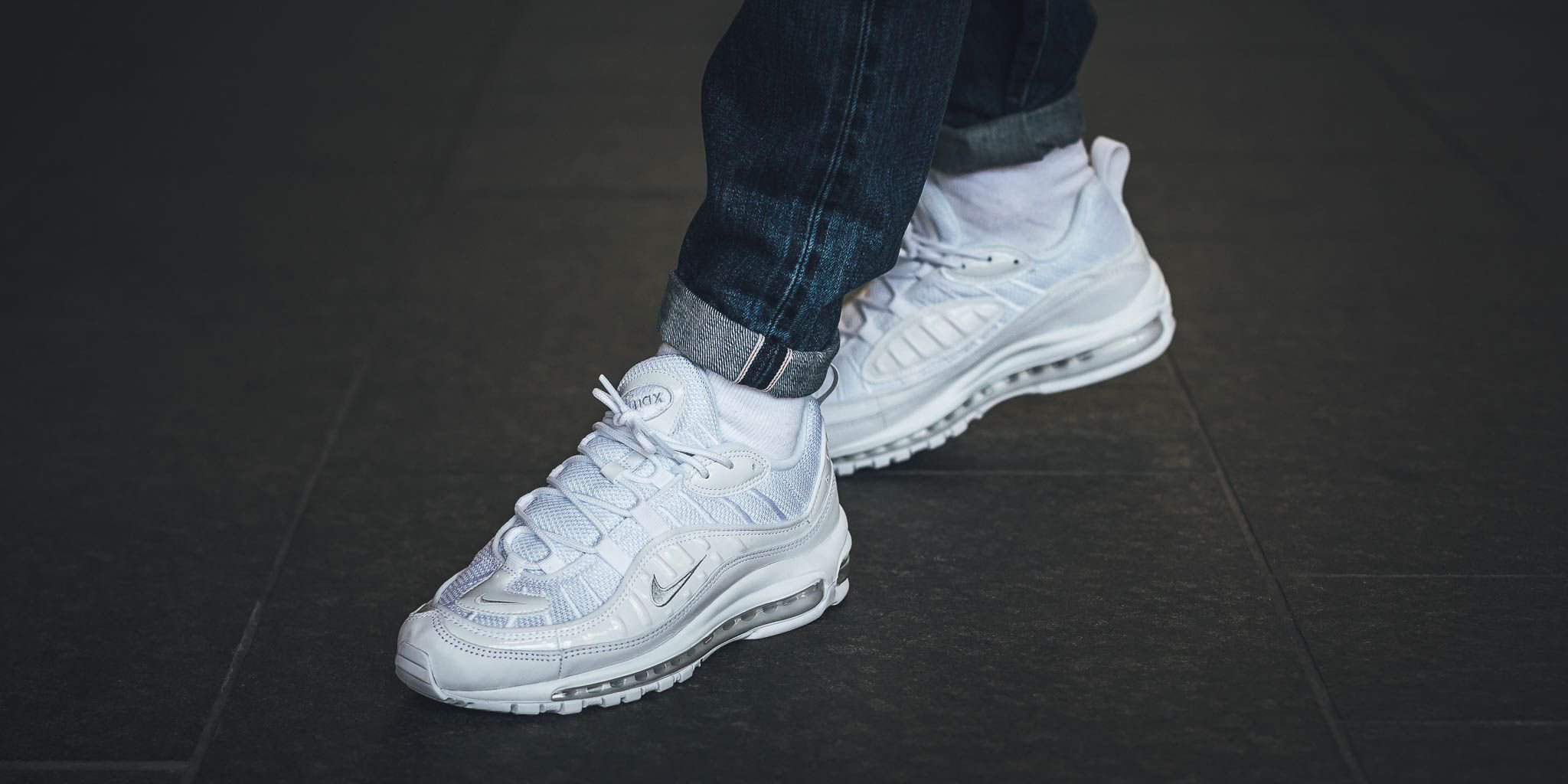 Air max 98 top triple white reflective silver
