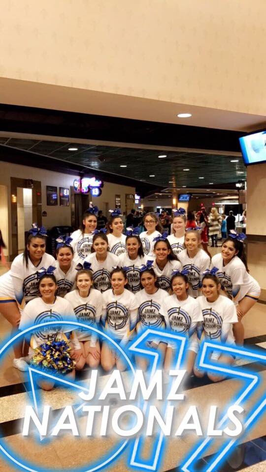 polycheer's tweet image. Flashback  Friday... to JAMZ Nationals!! Today is the first day of the HS Nationals in Vegas. Great memories😢💙💛 Wish we were there!