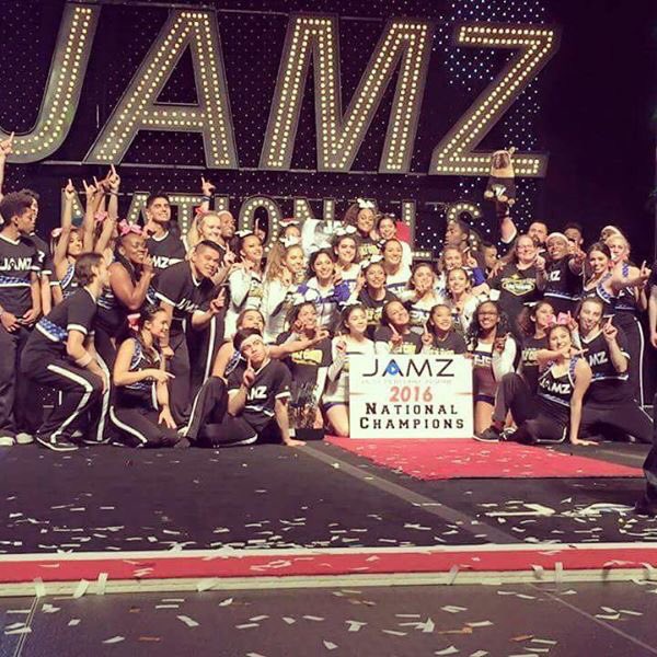 polycheer's tweet image. Flashback  Friday... to JAMZ Nationals!! Today is the first day of the HS Nationals in Vegas. Great memories😢💙💛 Wish we were there!