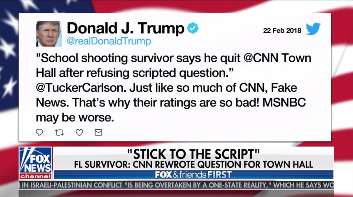 Was #DouglasHighSchool student Colton Haab fed a question by @CNN, as @TuckerCarlson & @FoxFriendsFirst told us?

A: Not quite. Someone doctored original email to conceal fact that the STUDENT submitted the original question. Adhering to his submitted script mandated by time.

👇