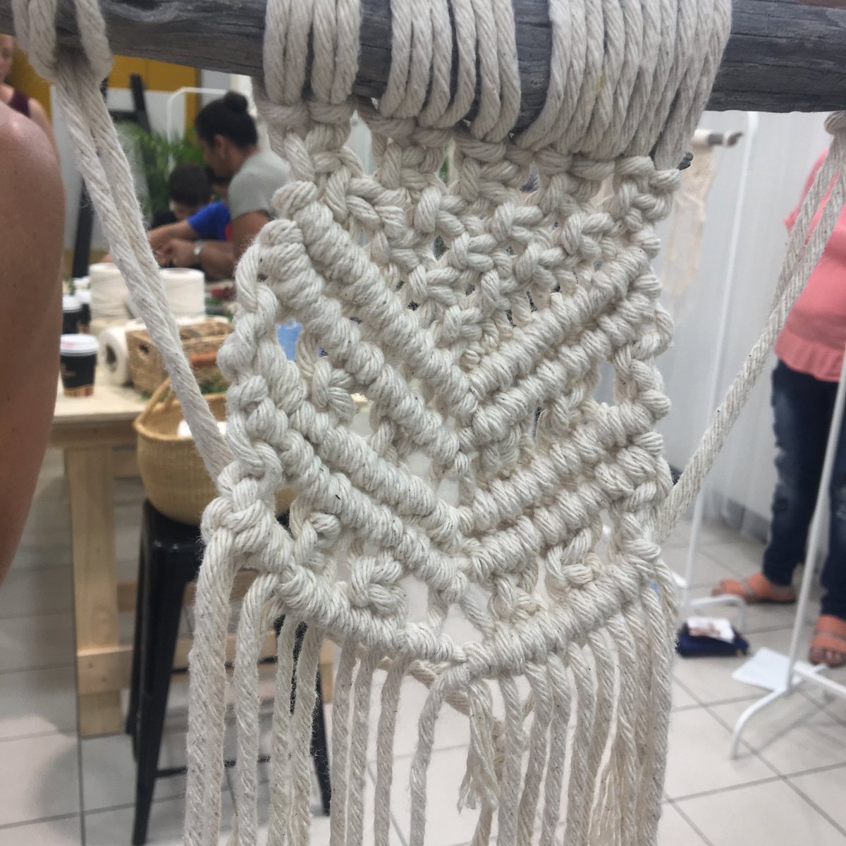 jod_wood's tweet photo. Having fun with macrame this morning. So fun! #creativity #rainydays #creativedate #allbymyself https://t.co/JiE1fzBgjx
