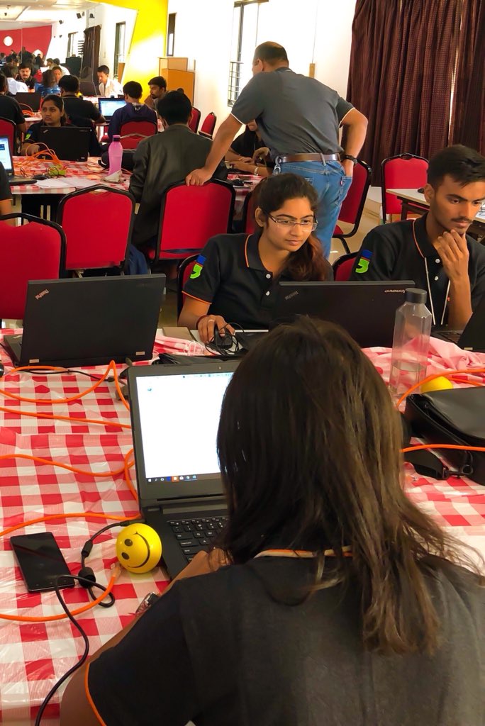 isha_k7's tweet photo. All smiles at @Persistentsys as we kickstart #Semicolons18 #hackathon #CodeWithPurpose @sagarladdha @chatterjee_sid @anandesh https://t.co/zHbsrmV8nd