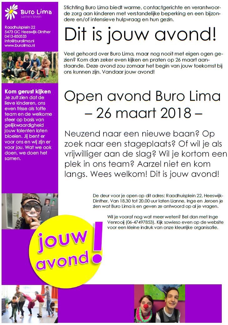 Wil je deel uit maken van onze kracht; het Lima-team! Kom dan naar “jouw avond”. #vacature #zorg