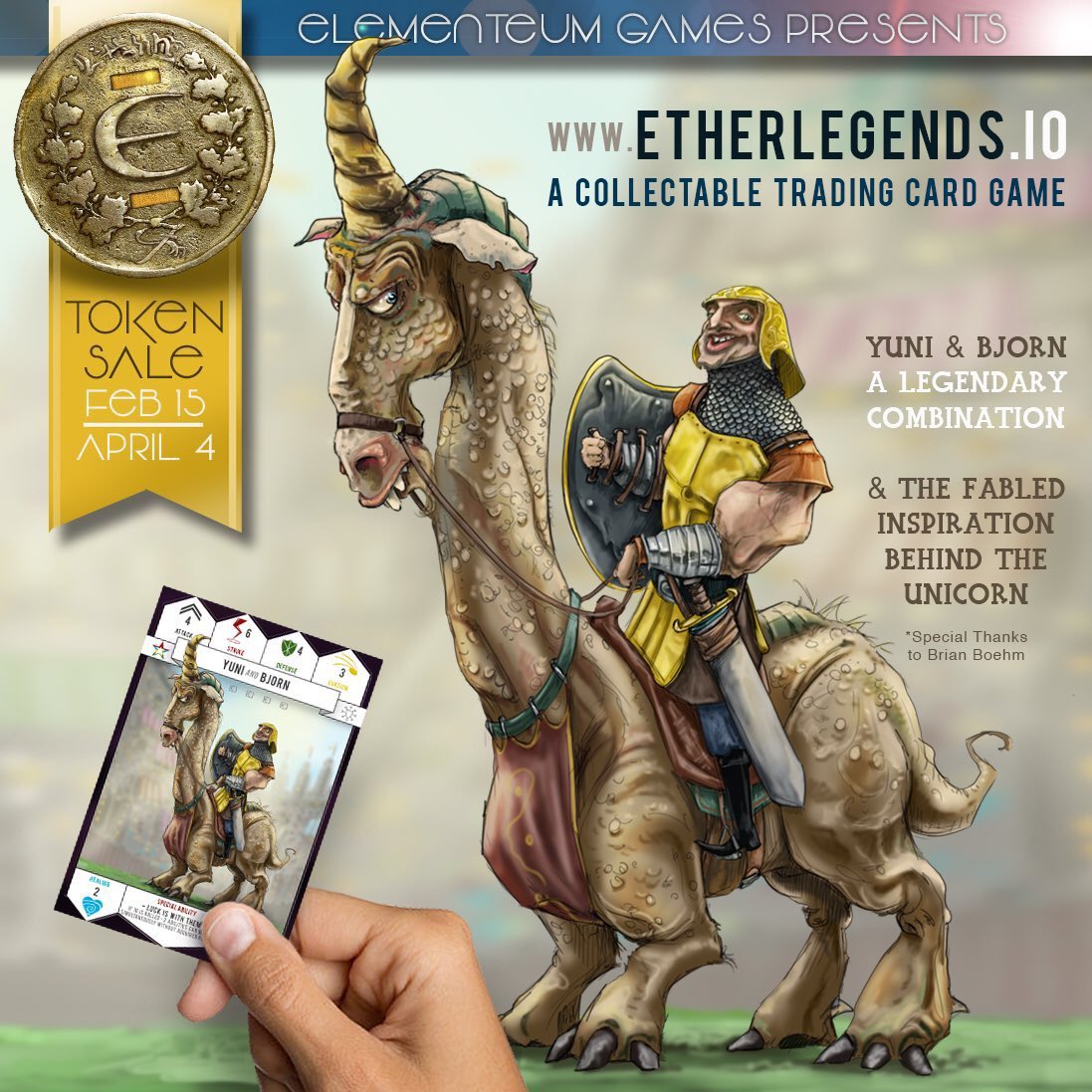 EtherLegends's tweet image. #Bounty #16
RT and like
Randomly select 2 people to win 250 ELET each on 2/25

#etherlegends is a ground breaking collectible trading card game utilizing #Blockchaintechnology #gamers own digital assets

 #ICO is live at etherlegends.io
.03 ETH secures you #digitalassets