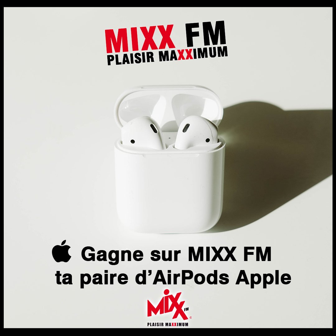 MixxFmFrance's tweet photo. #CONCOURS 

Gagne sur @MixxFmFrance ta paire d’AirPods 

1️⃣ Follow @MixxFmFrance
2️⃣ RT ce tweet https://t.co/S29ZPKZq7r