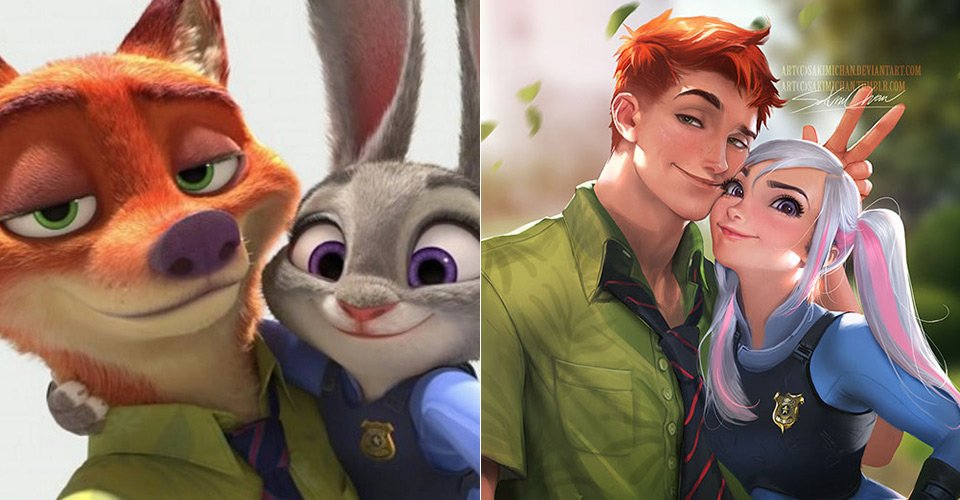 “Zootopia's Nick and Judy and 10 more cartoon characters reimagine...