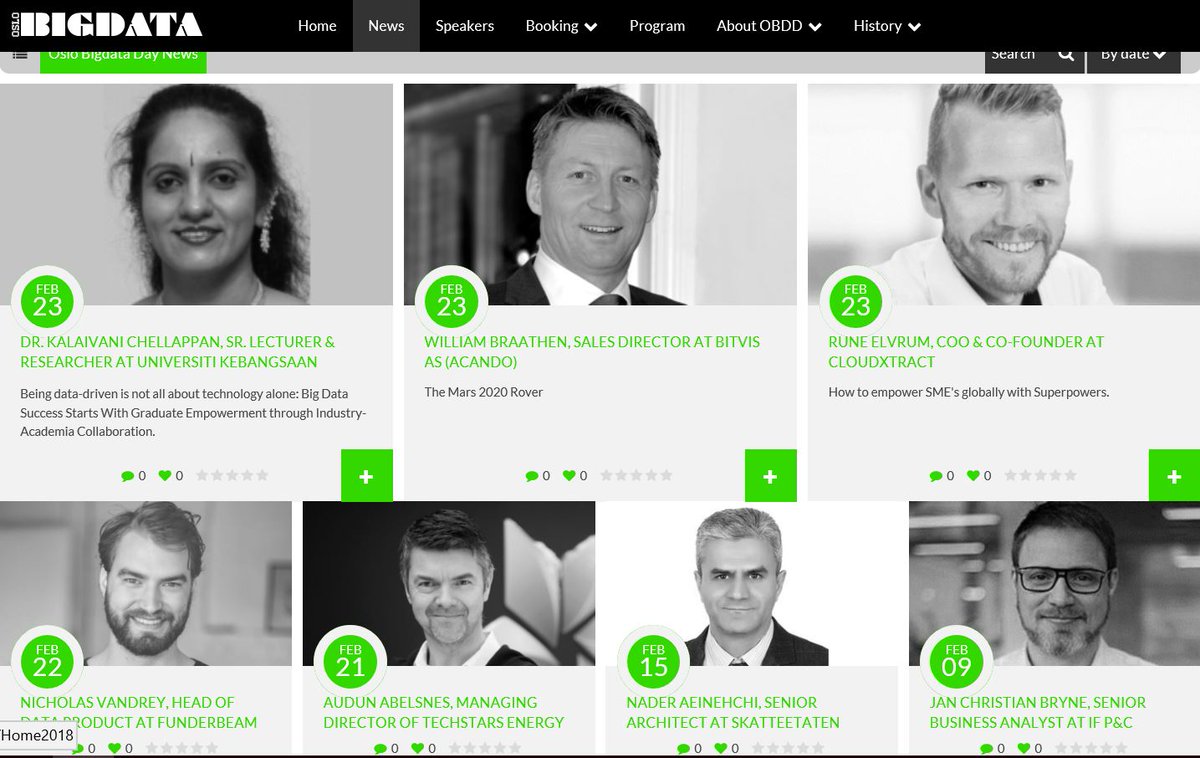 Ramping up with the 5th Group of Superhero speakers for Oslo Big Data Day 2018 at BI Norwegian Business School, 13th March. We have passed 700 registrations and its FREE! More here: oslobigdataday.com 

#Bigdata #Smartdata #ArtificialIntelligence #AI #ML #DL #VR #AR #IoT #DX
