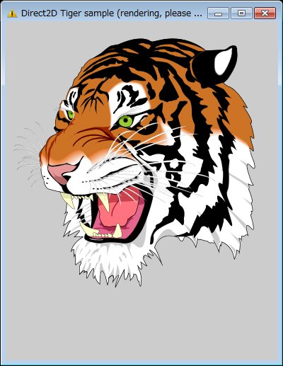 opengl2772's tweet image. OpenVG サンプルの Tiger (元は GhostScript だと思うけど)を Direct2D に移植してみました。Tiger なら Direct2D 1.0 の機能で十分実装可能。
#Direct2D