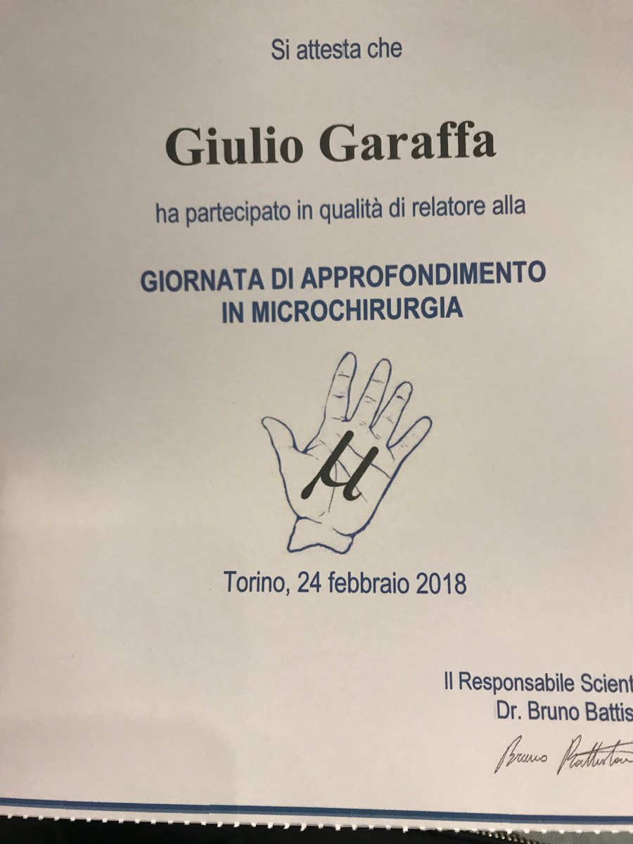 Ready to give a lecture at the Italian Society of Microsurgery