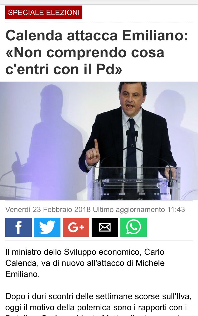 antonio_bordin's tweet photo. Il buon @micheleemiliano è un uomo onesto che difende gli interessi dei suoi cittadini anziché quelli delle multinazionali e preferisce appoggiare un governo col #M5S piuttosto che l’inciucio con #Berlusconi. 
Ha ragione @CarloCalenda, non c’entra nulla col #PD. https://t.co/1w3914NCYN