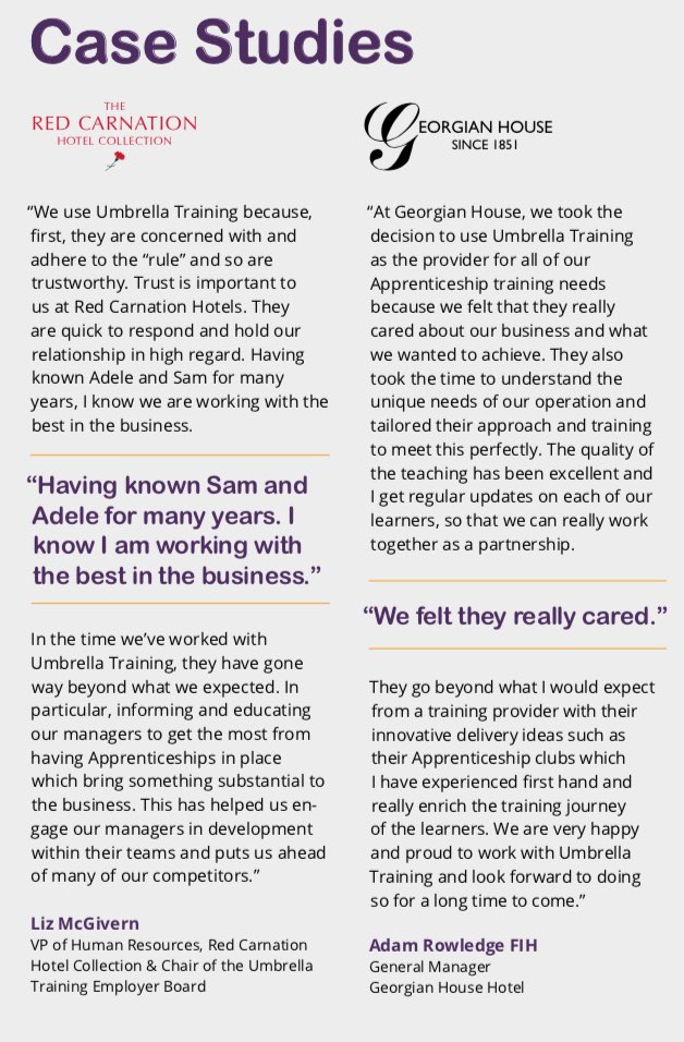 UmbrellaTES's tweet photo. “Having known @samcoulstock and @MdUmbrella for many years, I know I am working with the BEST in the business” say Liz from @RCH_Careers #ComeUnderOurUmbrella #learnsomethingnew #Apprenticeships https://t.co/X6gOJMYXzf