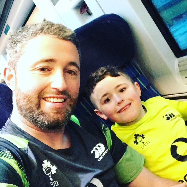 Ioannis82's tweet photo. Next stop, the Aviva. Come on 🇮🇪 ☘️
His first @IrishRugby match. 

#rbs6nations #IrelandWales https://t.co/t6jlF56c9L