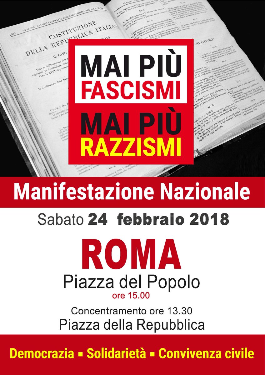 #OstinatamenteAntiFascista #FIOM #CGIL #ANPI #ROMA
In viaggio verso Roma con il pensiero a #Macerata. 
C’eravamo ieri
Ci siamo oggi
Ci saremo domani
Contro ogni fascismo e razzismo
#LaFIOMCe