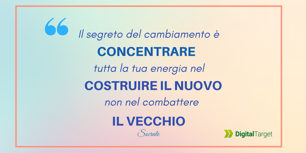DigitalTargetCa's tweet image. Il cambiamento è il futuro! Buon #weekend da #DigitalTarget! #Motivation #DigitalTransformation bit.ly/2BLgYN0