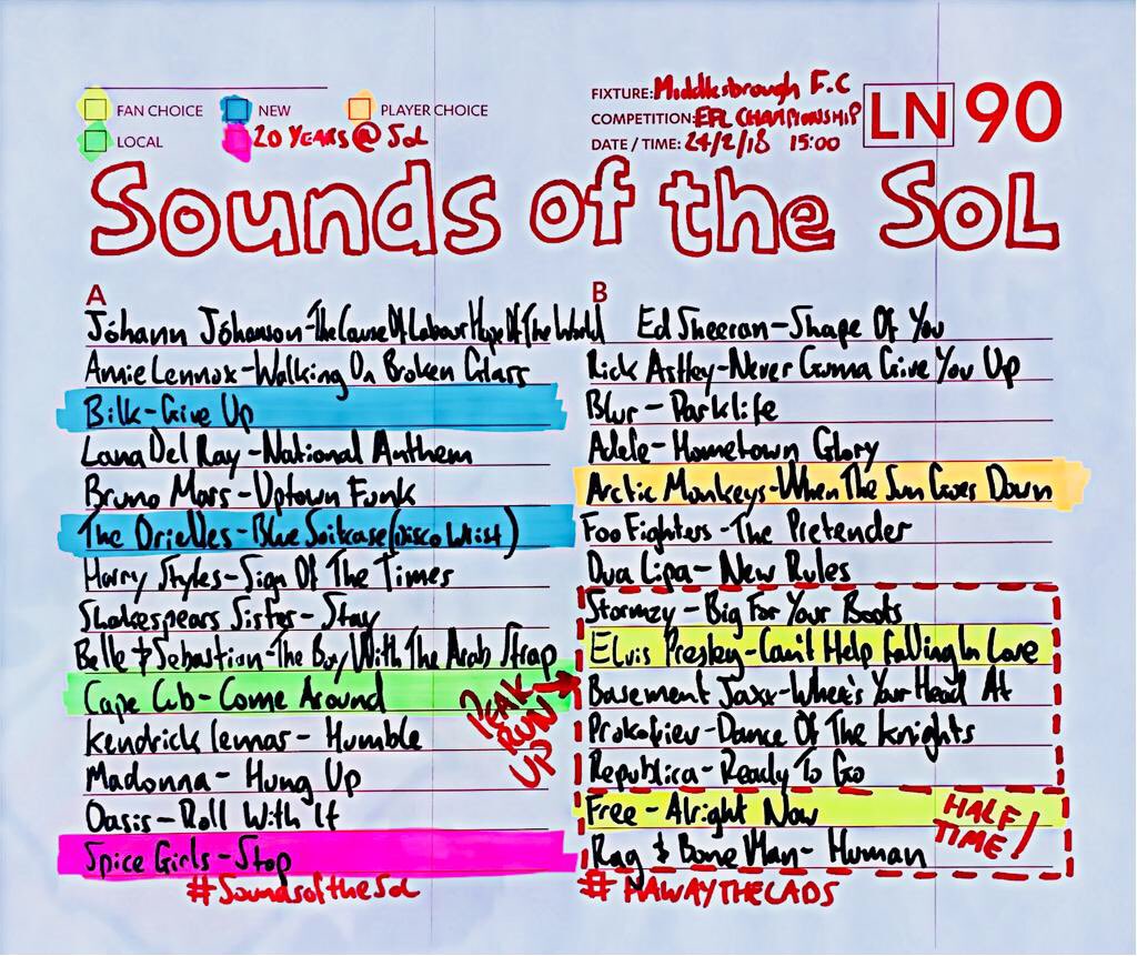 🎶 Here's today's #BritAwards inspired #SoundsOfTheSoL playlist ahead of today's game! 🎶