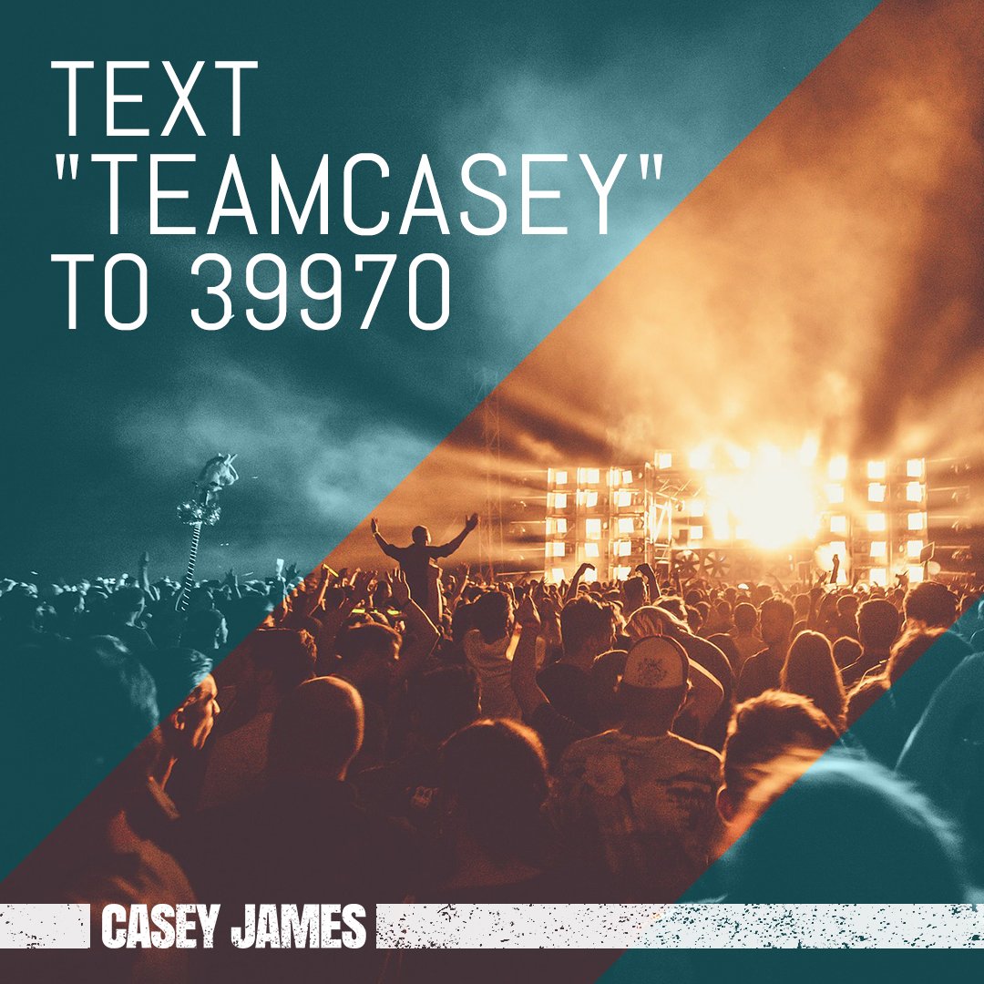 caseyjames's tweet photo. Join Team Casey for the latest on VIP events, free downloads, and the latest on music and concerts. https://t.co/WX5Us9kVhy