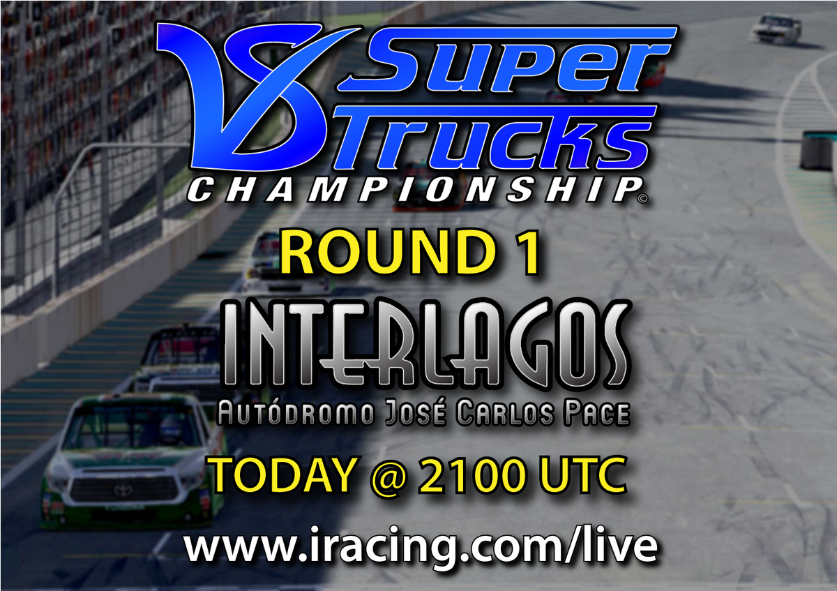 SocksOutRacing's tweet photo. The 2018 V8 SuperTrucks Championship season kicks off today at 2100 UTC (4pm EST) at the Virtual @InterlagosTrack with broadcasting provided by @RaceSpotTV. See who takes the first win of the season!
#V8ST #V8STC #eSports #vMotorsport https://t.co/CrjBv2Q8hD