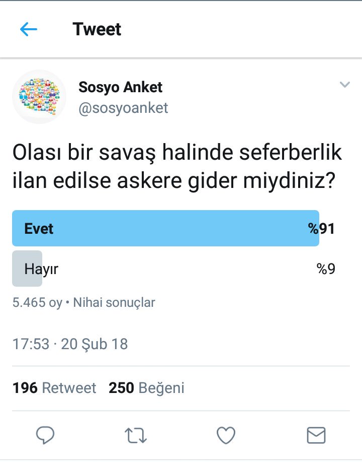 Cumhurbaşkanı Erdoğan'ın "seferberlik" söyleminden rahatsız olanlar anketteki %9'luk kısımdır.