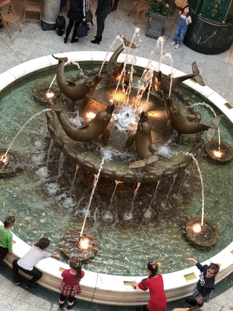 Walking down the curvy staircase to the fountain, I came across a fortune and tarot kiosk. “Avril’s Fortunes” will give you a tarot reading for £55, or “healing” for £35, what a deal  #NinjiAtTheTC