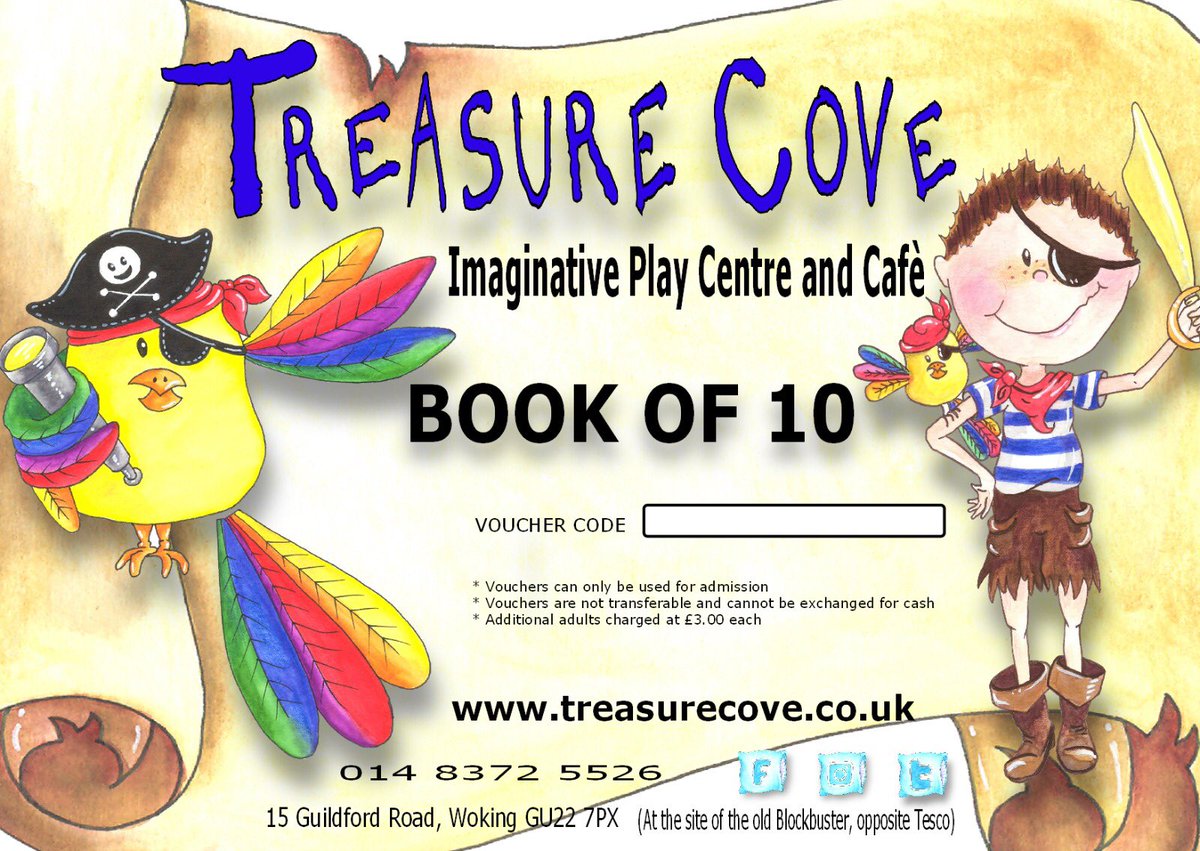 treasurecove8's tweet photo. Good news for regular visitors to Treasure Cove. Our Book of 10 visits has now arrived 😊 These can be used during the week or weekend and is priced at £50 for 10 entrances. Come visit us for a fun play session 😁 #treasurecoveplaycentre #discountedentry https://t.co/2PGc2FMtpd